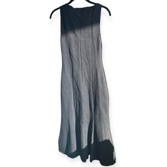 🆕 Zara Structured U-neck Flared Mermaid Midi Dress in Midnight Black NWOT - Picture 5 of 8